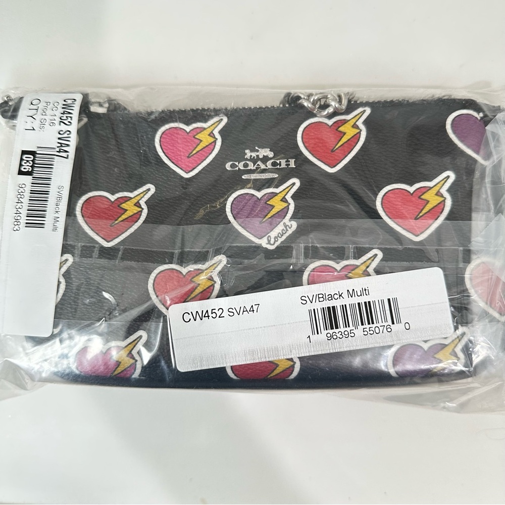 New Coach CW452 Nolita 19 With Heart Bolt Print Black Multi - Picture 11 of 12
